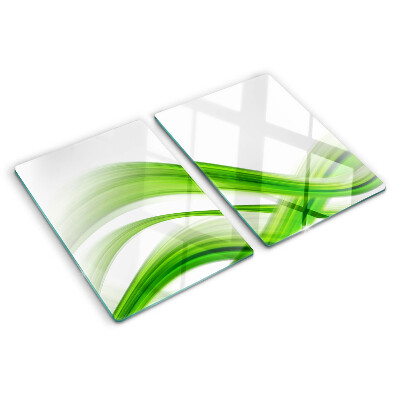 Snijplanken van glas Groene abstracte golven