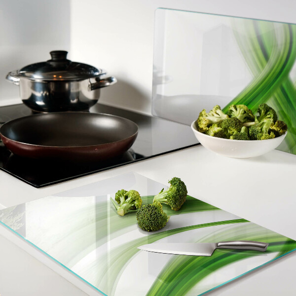 Snijplanken van glas Groene abstracte golven