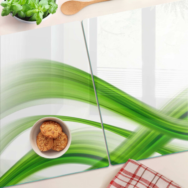 Deska kuchenna szklana Zielone fale abstrakcyjne