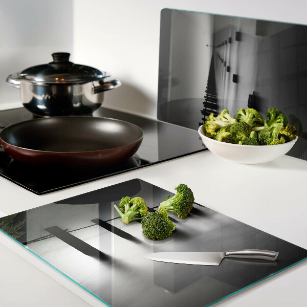 Glazen snijplanken De pier in zwart-wit