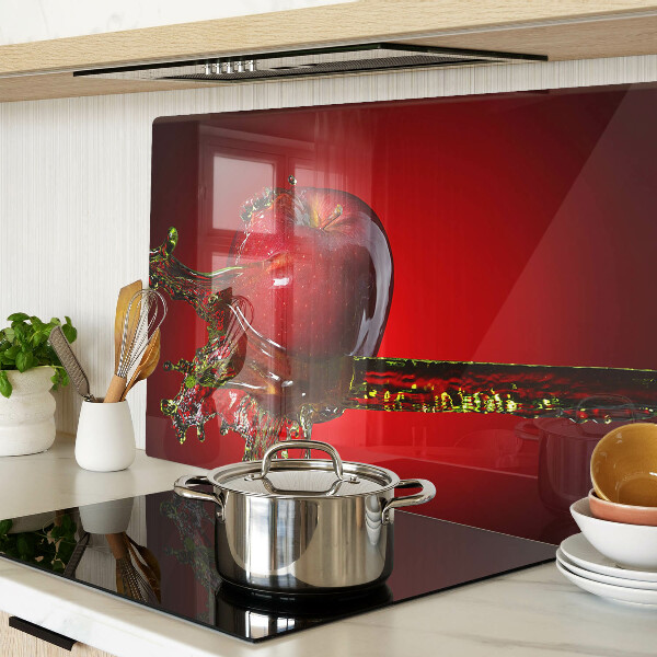 Szklana deska do krojenia Czerwone jabłko z wodą