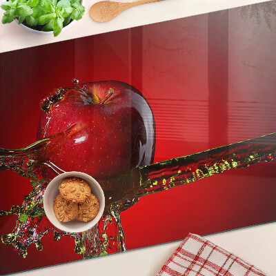 Szklana deska do krojenia Czerwone jabłko z wodą