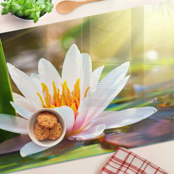 Snijplanken glas Waterlelie in het zonlicht