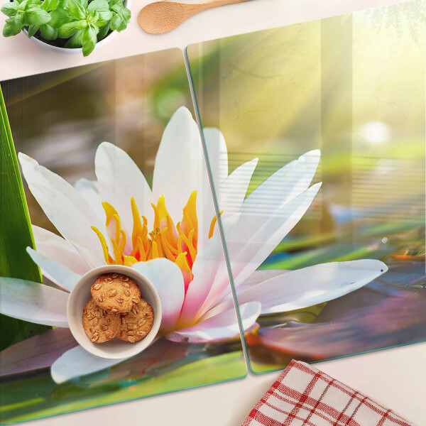 Snijplanken glas Waterlelie in het zonlicht