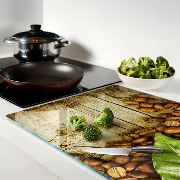 Glazen snijplanken Koffie en bladeren