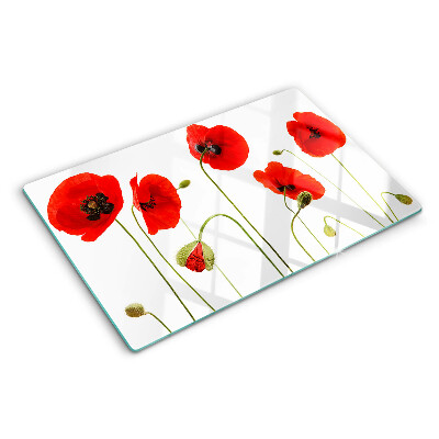 Szklana deska kuchenna Makowy kwiatowy motyw
