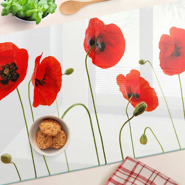 Szklana deska kuchenna Makowy kwiatowy motyw