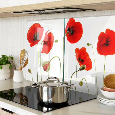 Glazen snijplanken Klaproos bloemenmotief