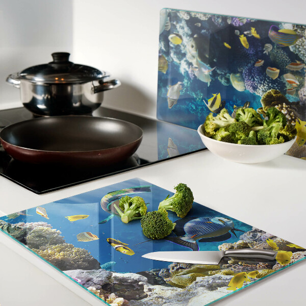 Szklana deska do krojenia Podwodny świat rafy koralowej