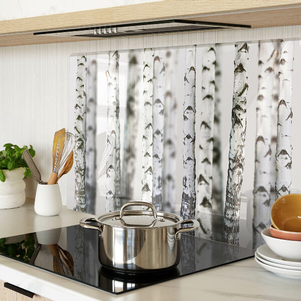 Glazen snijplanken Witte berken in het bos