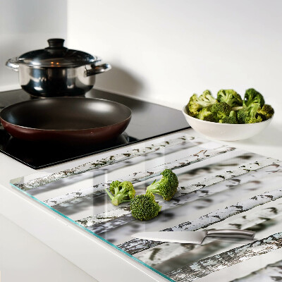 Glazen snijplanken Witte berken in het bos