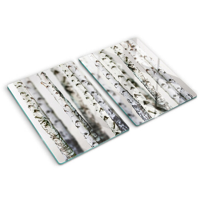 Szklana deska kuchenna Białe brzozy w lesie