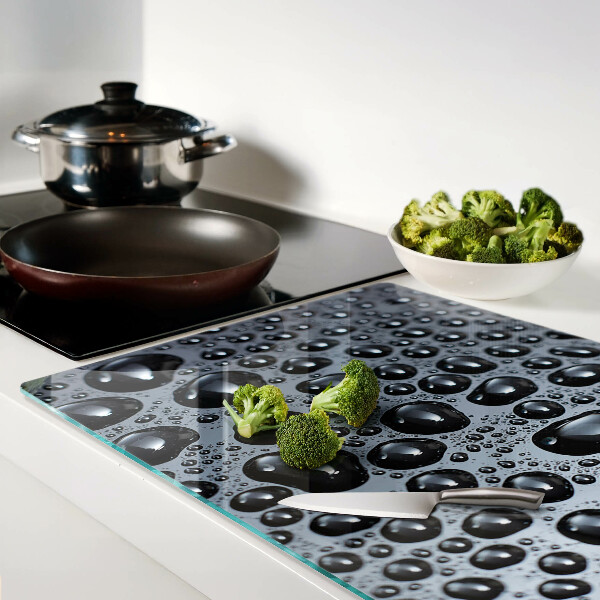 Snijplanken van glas Waterdruppels op glas