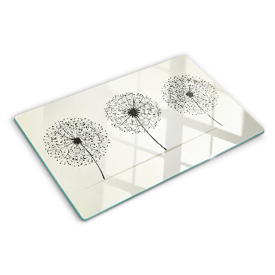 Deska kuchenna szklana Dmuchawce na tle białym