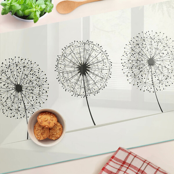 Deska kuchenna szklana Dmuchawce na tle białym