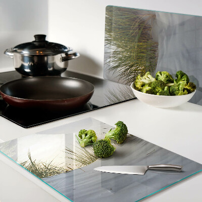 Snijplanken glas Groen gras tegen de hemel