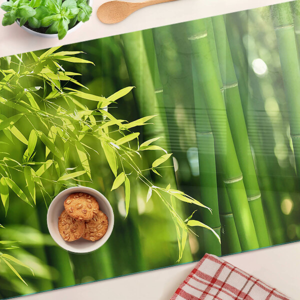 Szklana deska do krojenia Bamboo leaves and green foliage