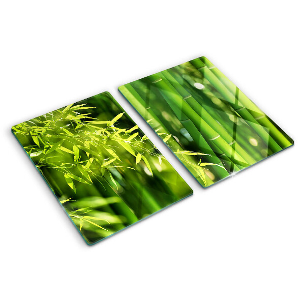 Glazen snijplanken Bamboebladeren en groen gebladerte