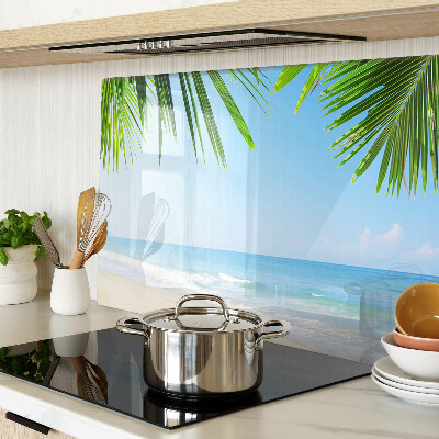 Glazen snijplanken Tropisch strand met palmbomen