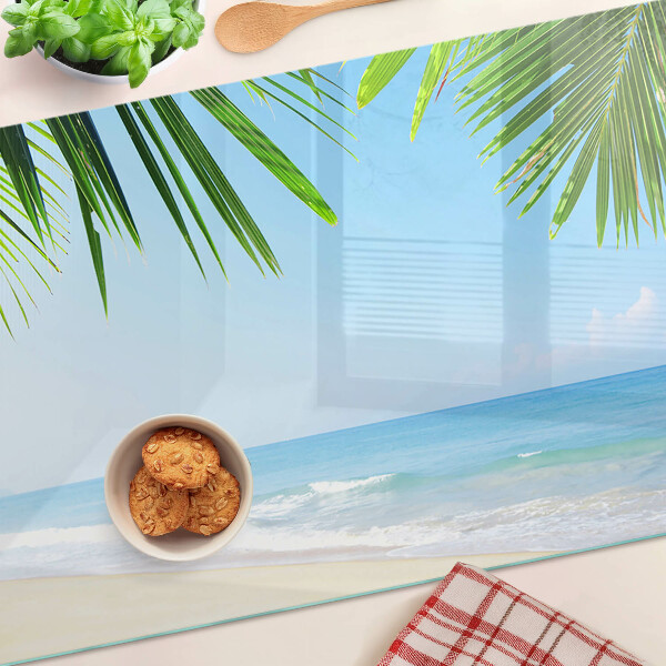 Glazen snijplanken Tropisch strand met palmbomen