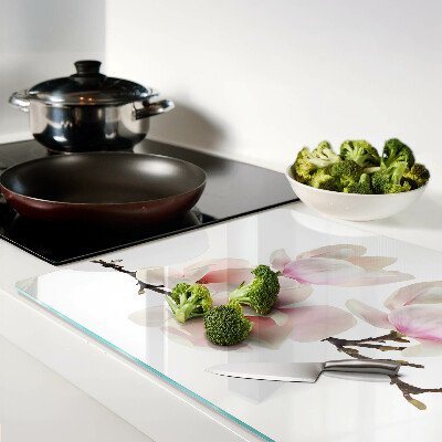 Snijplanken van glas Magnoliabloemen aan een tak