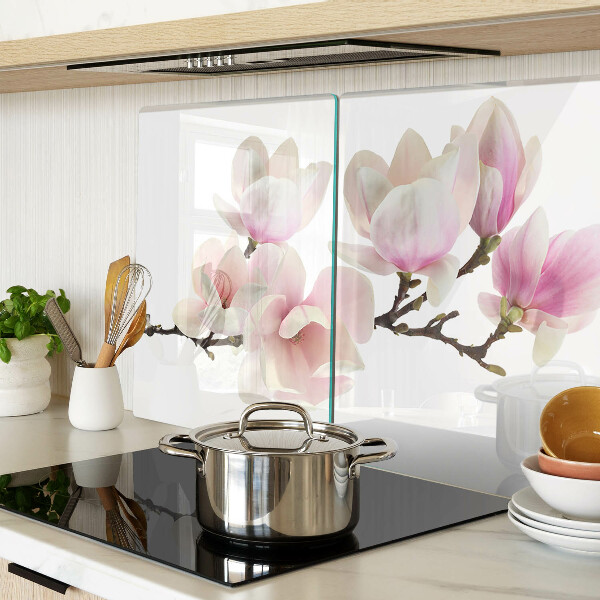 Snijplanken van glas Magnoliabloemen aan een tak