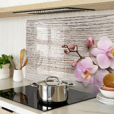 Snijplanken glas Orchideeën op een houten achtergrond