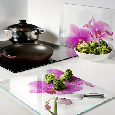 Szklana deska do krojenia Orchidee w odcieniach różu