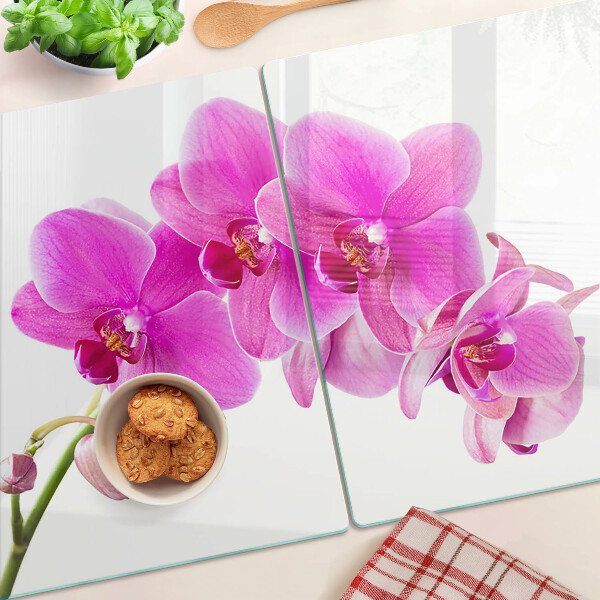 Snijplanken van glas Orchideeën in verschillende tinten roze