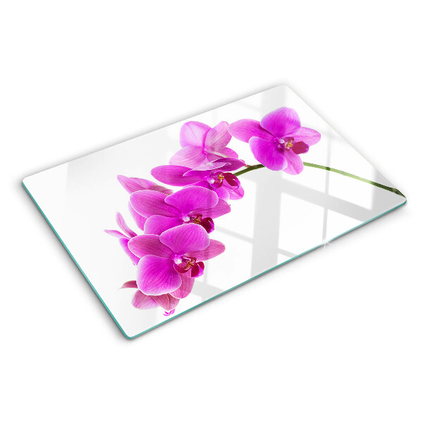 Snijplanken glas Orchideeën in verschillende tinten roze