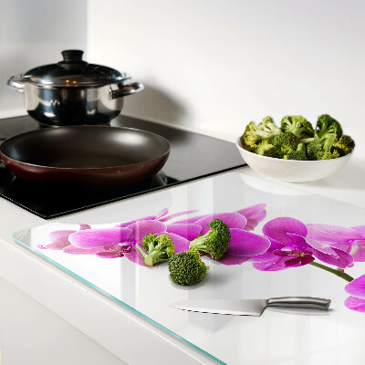 Snijplanken glas Orchideeën in verschillende tinten roze