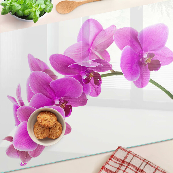 Szklana deska do krojenia Kwiaty orchidei w odcieniach różu
