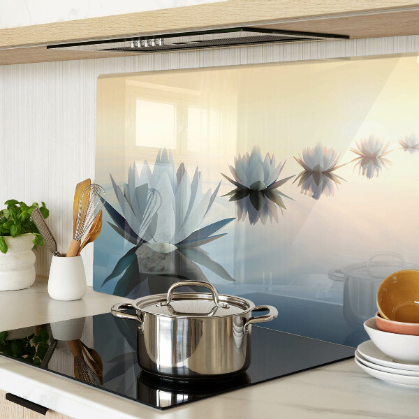 Glazen snijplanken Waterbloemen in pasteltinten