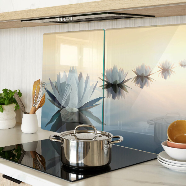 Deska kuchenna szklana Kwiaty wodne w pastelowych odcieniach