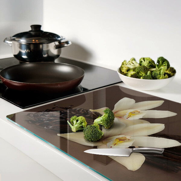 Deska kuchenna szklana Orchidee i laski wanilii