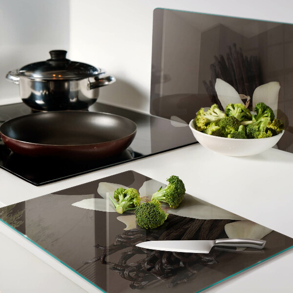 Deska kuchenna szklana Orchidee i laski wanilii