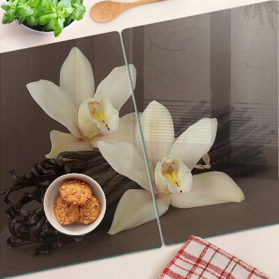 Snijplanken van glas Orchideeën en vanillebonen