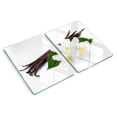 Snijplanken glas Vanillebloemen en -peulen