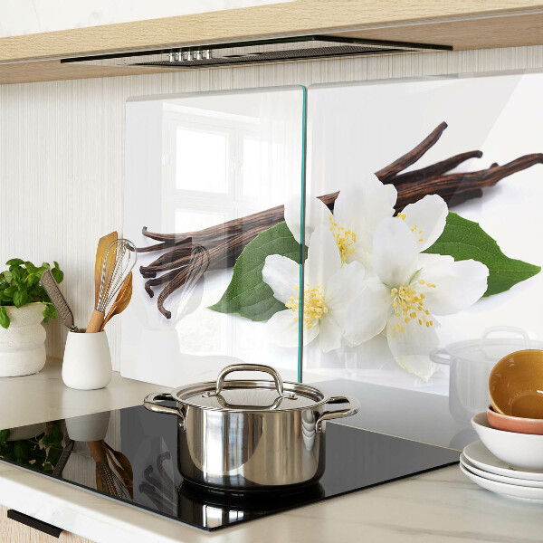 Szklana deska kuchenna Kwiaty i laski wanilii