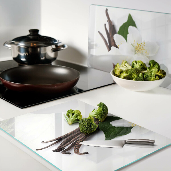 Szklana deska kuchenna Kwiaty i laski wanilii