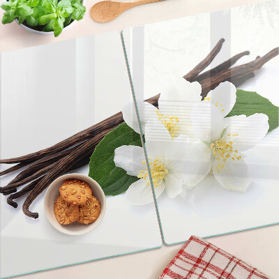 Szklana deska kuchenna Kwiaty i laski wanilii