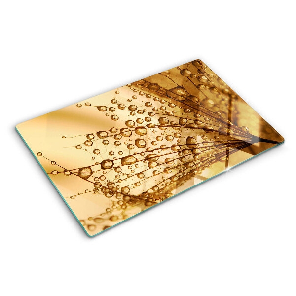 Deska kuchenna szklana Krople wody na roślinie