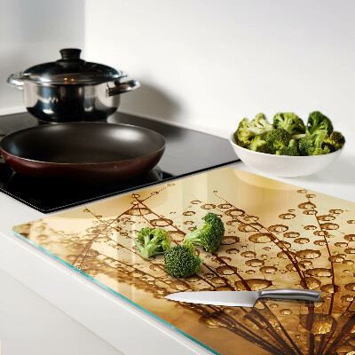 Snijplanken glas Waterdruppels op een plant