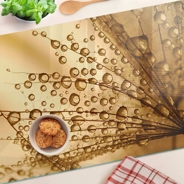 Snijplanken glas Waterdruppels op een plant
