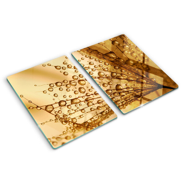 Snijplanken glas Waterdruppels op een plant