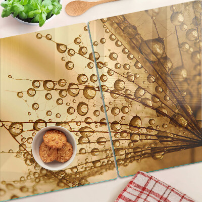 Snijplanken glas Waterdruppels op een plant