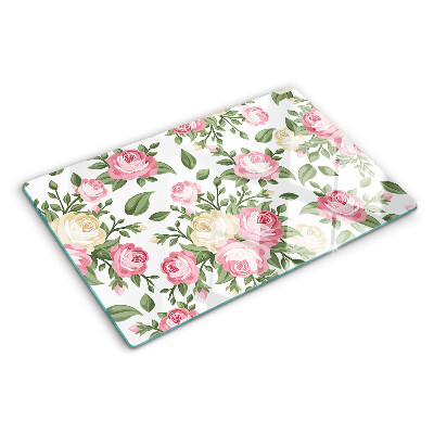 Snijplanken glas Bloemenpatroon met rozen