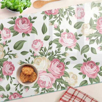 Snijplanken glas Bloemenpatroon met rozen