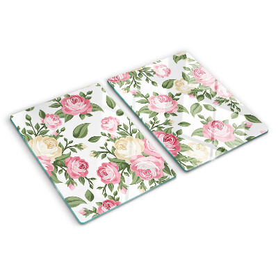 Szklana deska kuchenna Kwiatowy wzór róż