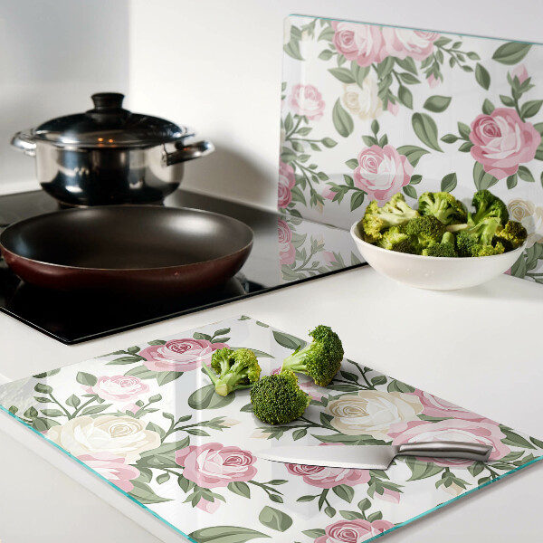Snijplanken glas Bloemenpatroon met rozen